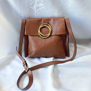 VINCE CAMUTO Livy Leather Crossbody Bag In Warm Caramel Large